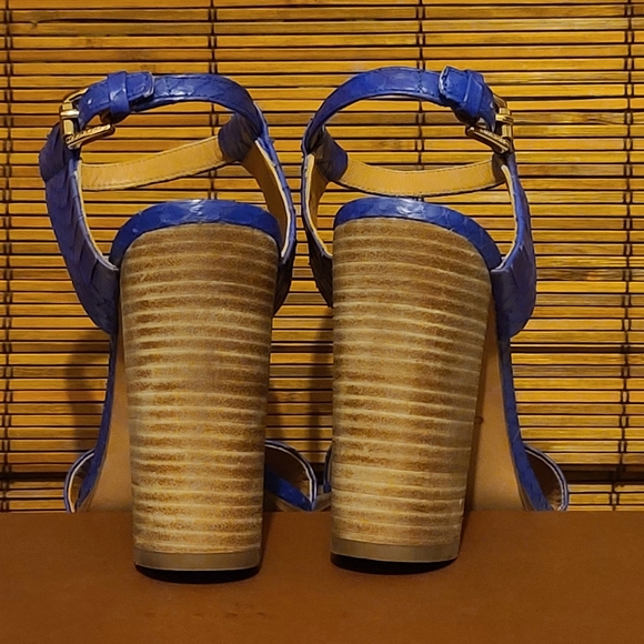 Coach Lexey Snake, Deep Marine, Block Heel Sandals - Picture 9 of 10